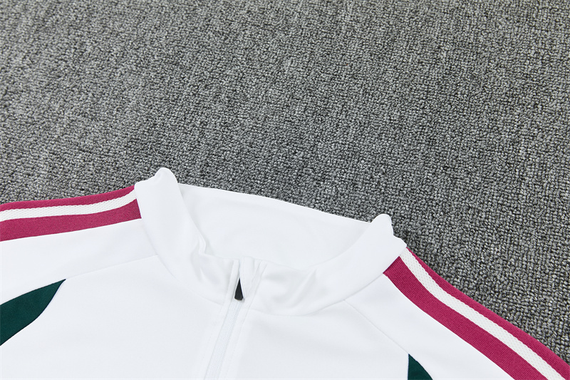 2026 27 Real Madrid White paired with green Tracksuit set adults and kids