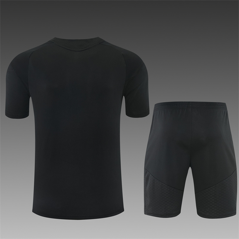 2026 27 Real Madrid black Short Sleeve Football Tracksuit Adults and Kids