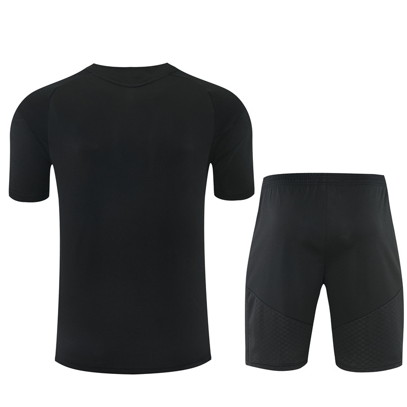 2026 27 Real Madrid black Short Sleeve Football Tracksuit Adults and Kids
