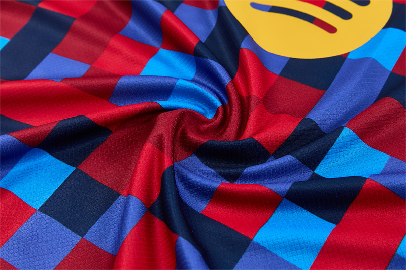 2026 27 Barcelona Red-Blue Short Sleeve Football Tracksuit Adults and Kids(Camouflage)