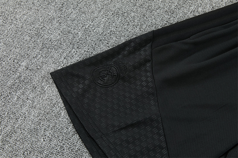 2026 27 Real Madrid black Short Sleeve Football Tracksuit Adults and Kids