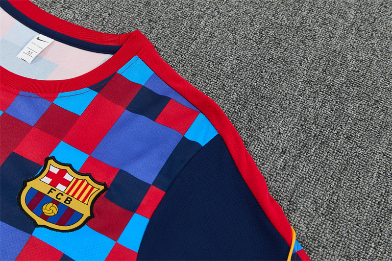 2026 27 Barcelona Red-Blue Short Sleeve Football Tracksuit Adults and Kids(Camouflage)