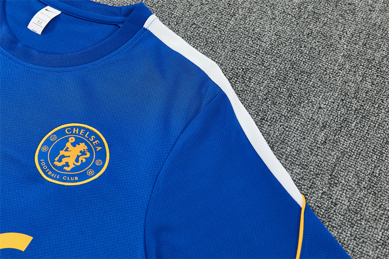 2026 27 Chelsea Variegated Blue Short Sleeve PSG Football Tracksuit for Adults and Kids