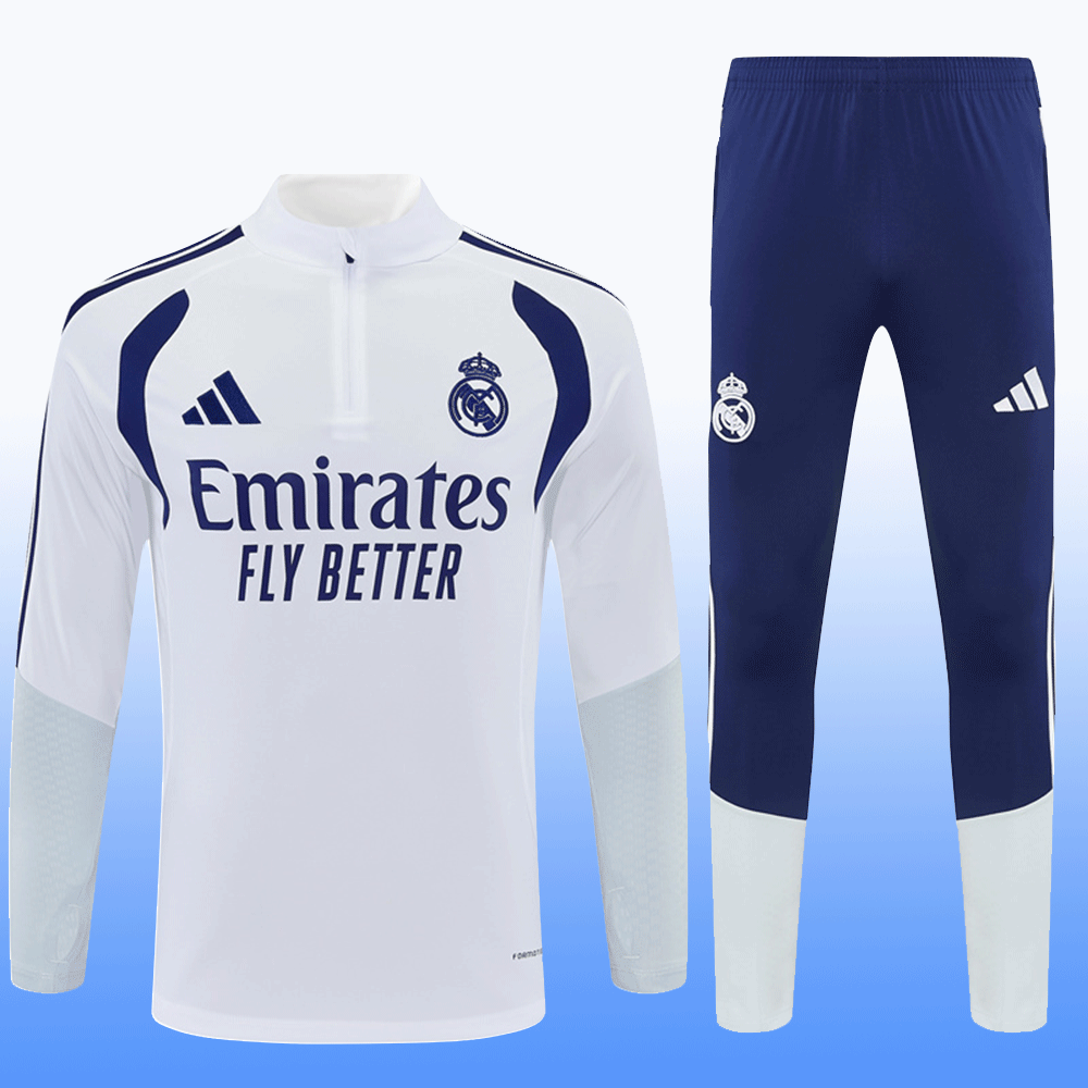 2026 27 Real Madrid White Tracksuit set adults and kids