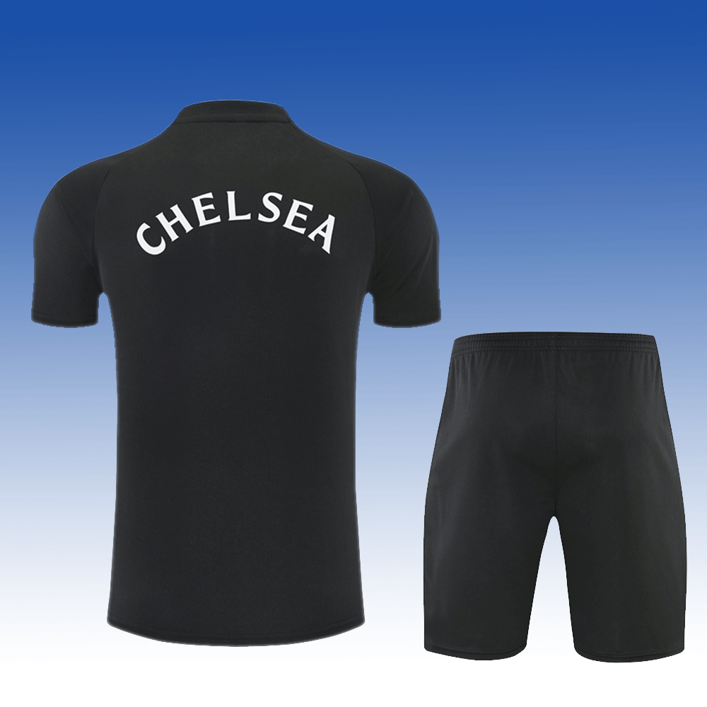 2026 27 Chelsea black Short Sleeve Football Tracksuit for Adults and Kids