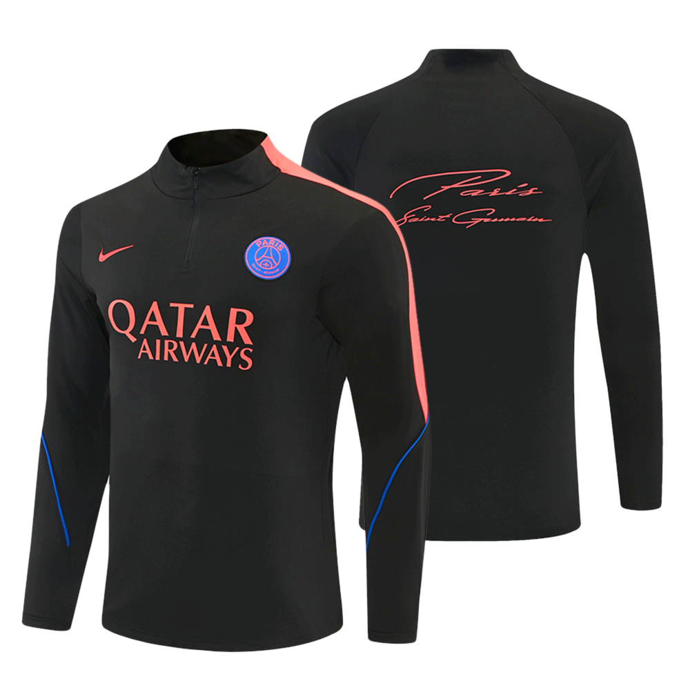 2026 27 Paris Black White PSG Football Tracksuit for Adults and Kids