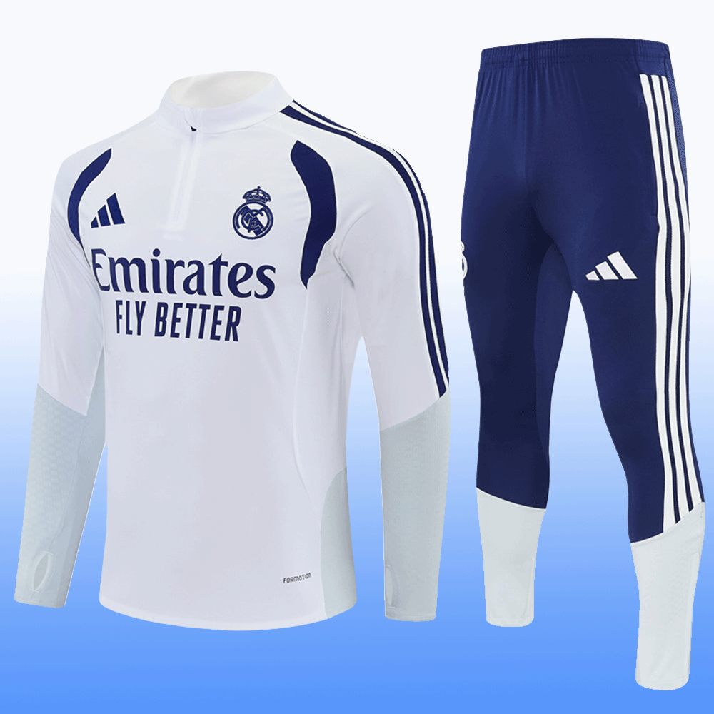 2026 27 Real Madrid White Tracksuit set adults and kids
