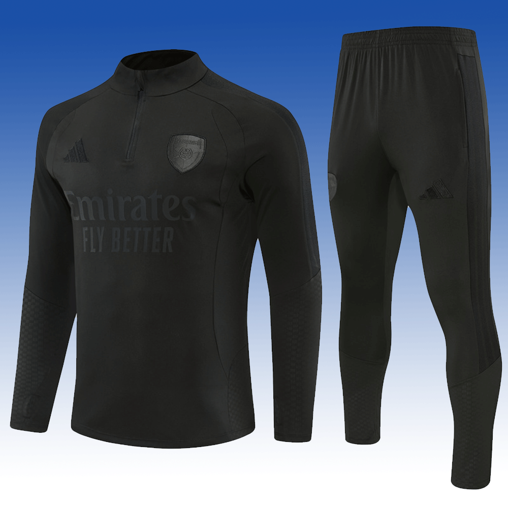 2026 27 Arsenal Black Tracksuit set adults and kids（All black version）