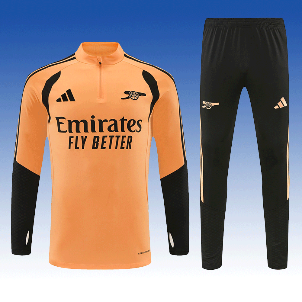 2026 27 Arsenal Orange Tracksuit set adults and kids