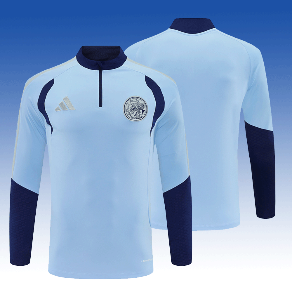2026 27 Ajax Light Blue Football Tracksuit for Adults and Kids