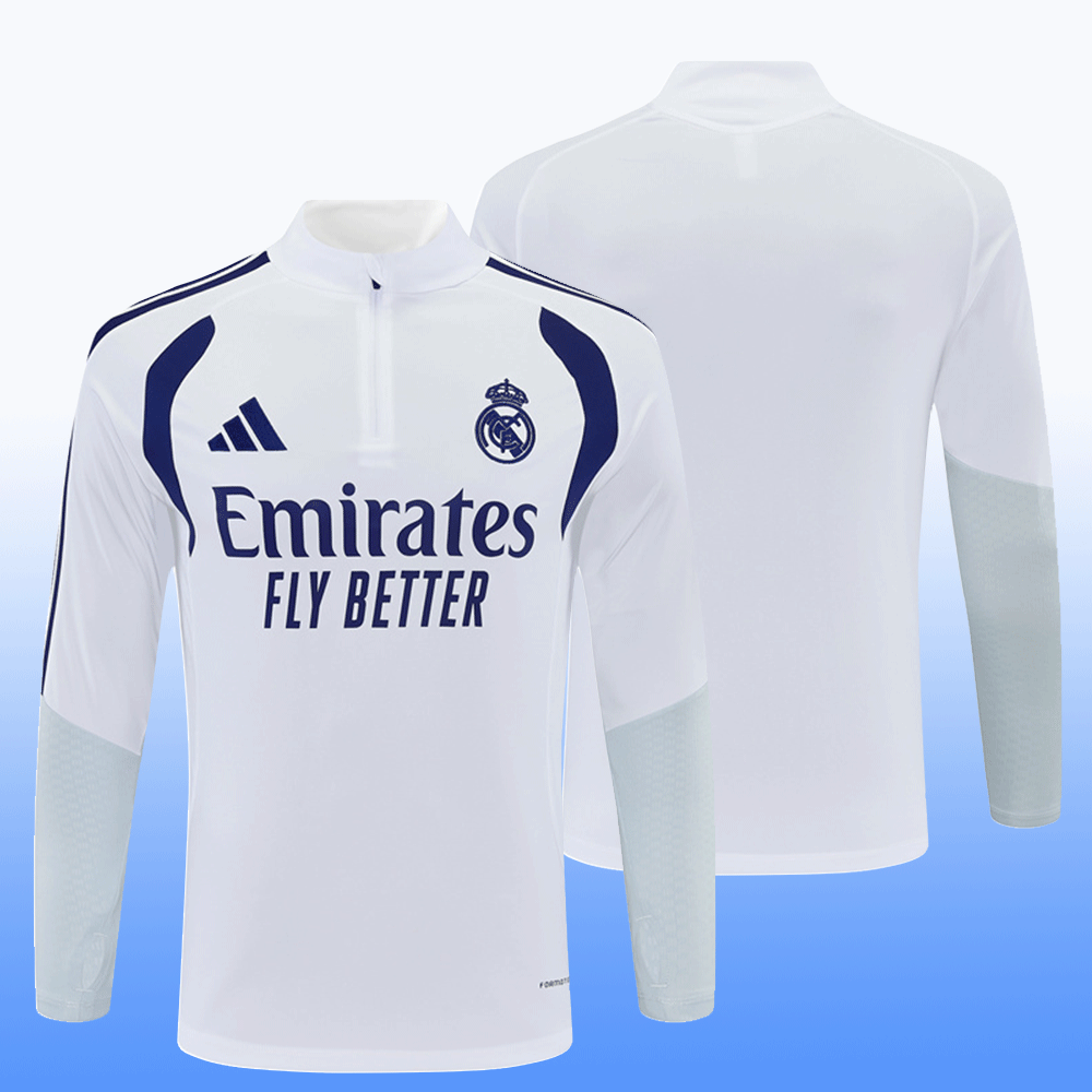 2026 27 Real Madrid White Tracksuit set adults and kids