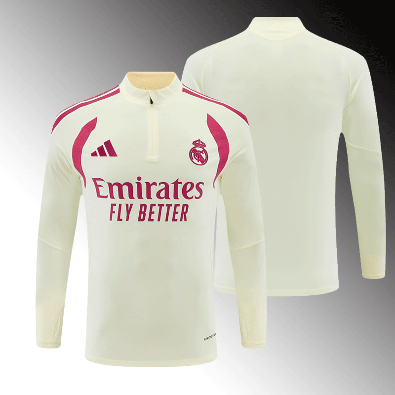 2026 27 Real Madrid Beige Tracksuit set adults and kids