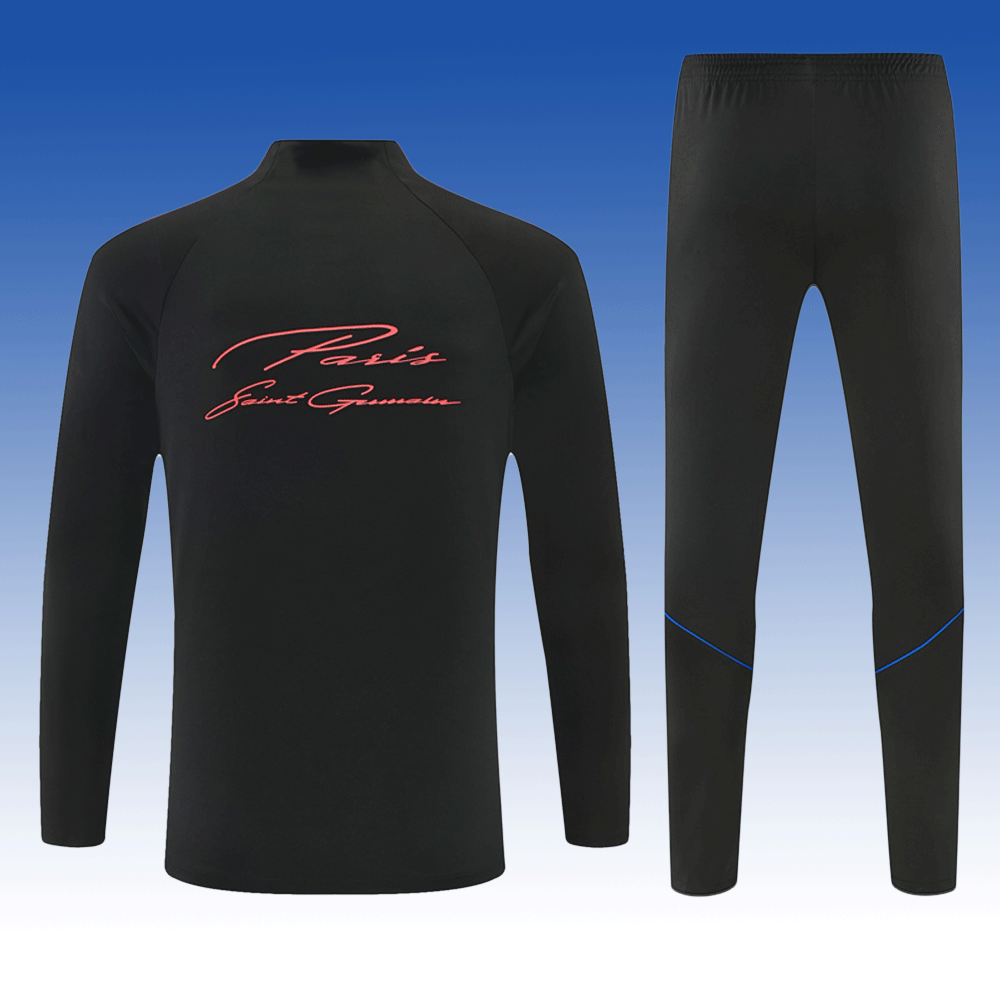 2026 27 Paris Black White PSG Football Tracksuit for Adults and Kids