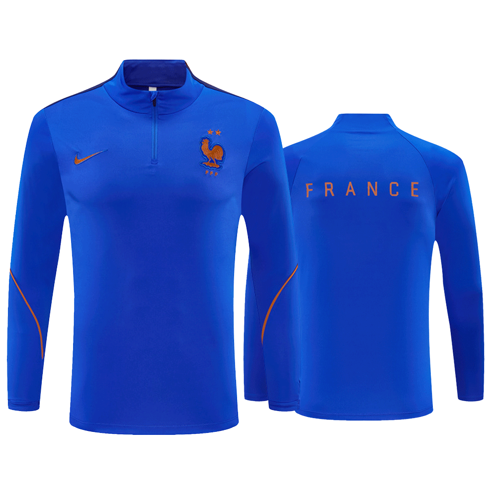 2026 27 France Color Blue Football Tracksuit for Adults and Kids