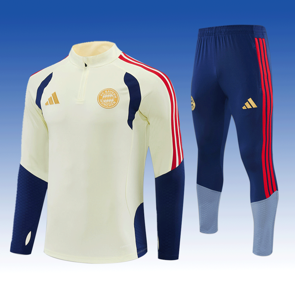2026 27 Bayern Beige Football Tracksuit for Adults and Kids
