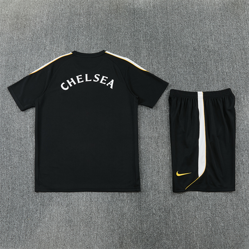 2026 27 Chelsea black Short Sleeve Football Tracksuit for Adults and Kids