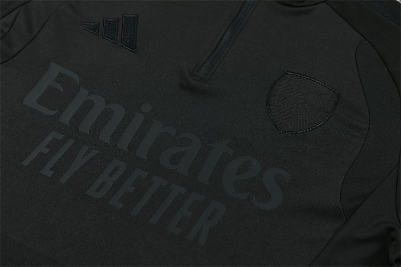 2026 27 Arsenal Black Tracksuit set adults and kids（All black version）