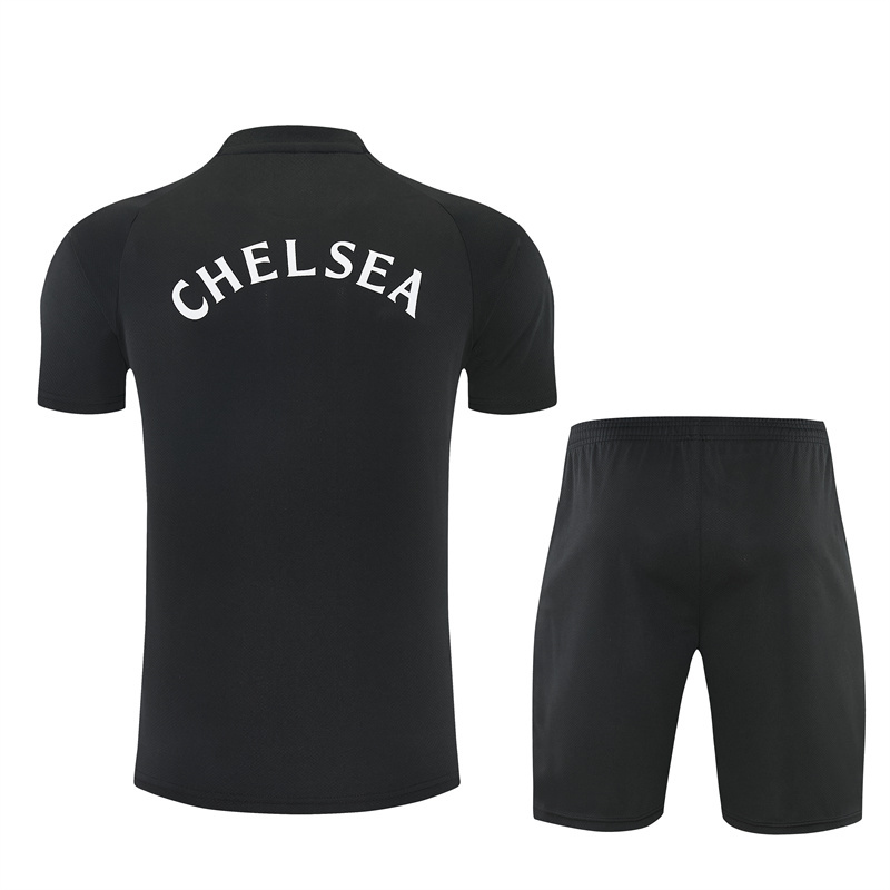 2026 27 Chelsea black Short Sleeve Football Tracksuit for Adults and Kids