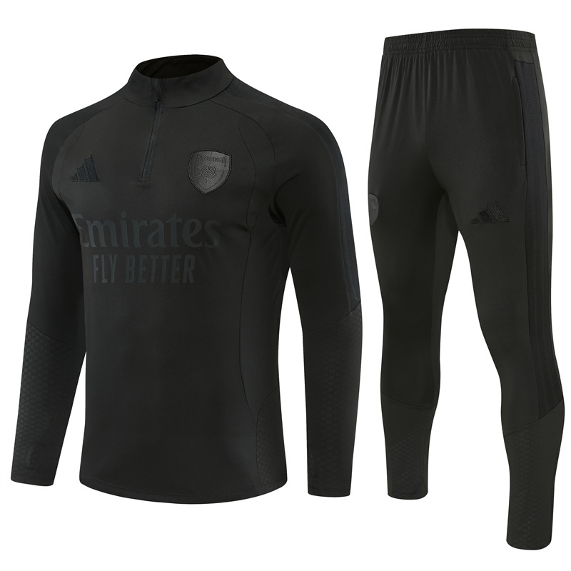 2026 27 Arsenal Black Tracksuit set adults and kids（All black version）