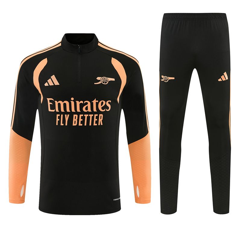 2026 27 Arsenal Black Tracksuit set adults and kids