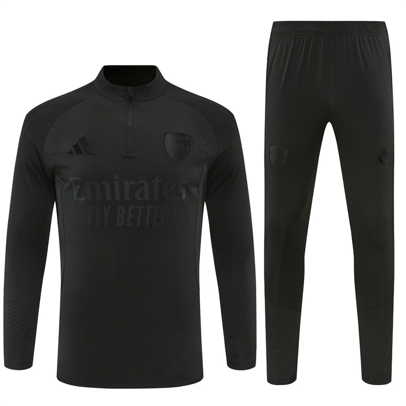 2026 27 Arsenal Black Tracksuit set adults and kids（All black version）
