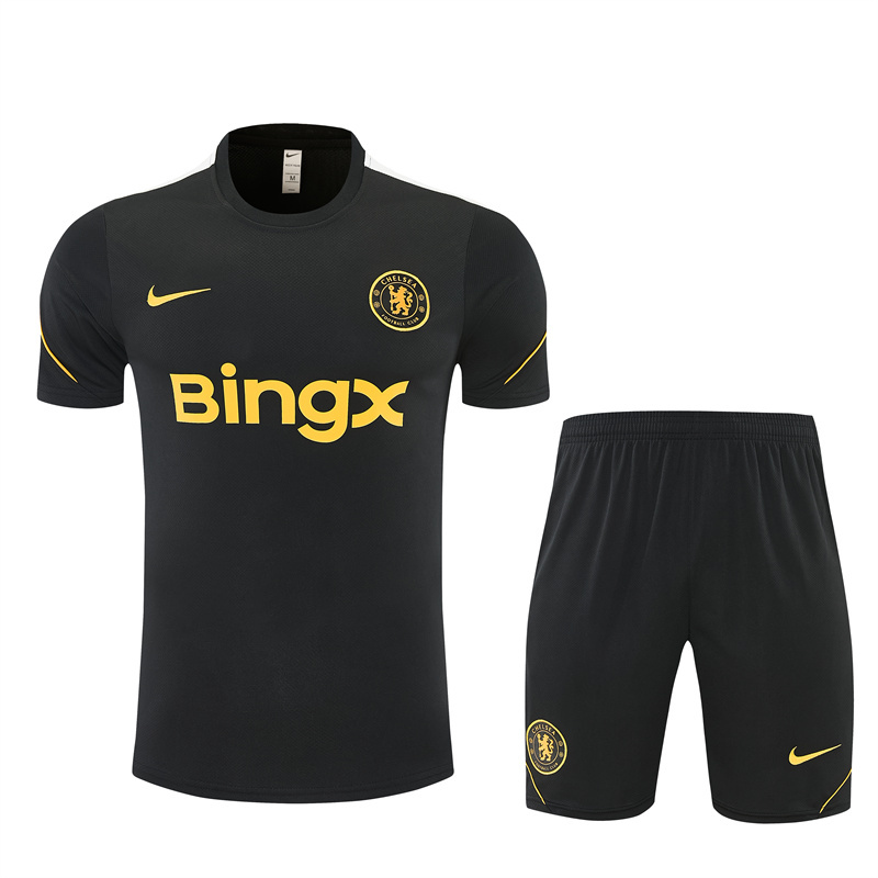 2026 27 Chelsea black Short Sleeve Football Tracksuit for Adults and Kids