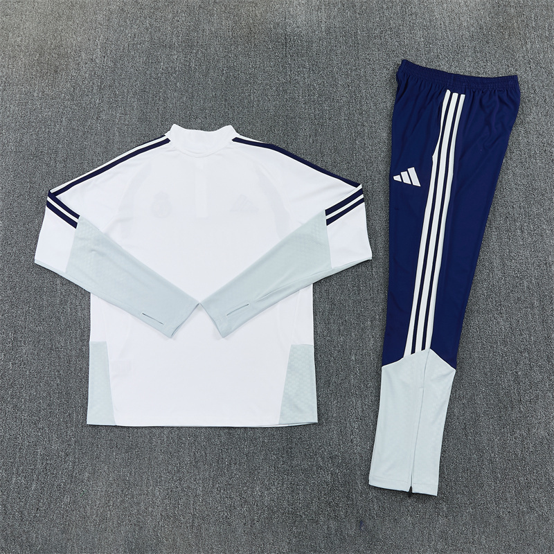 2026 27 Real Madrid White Tracksuit set adults and kids