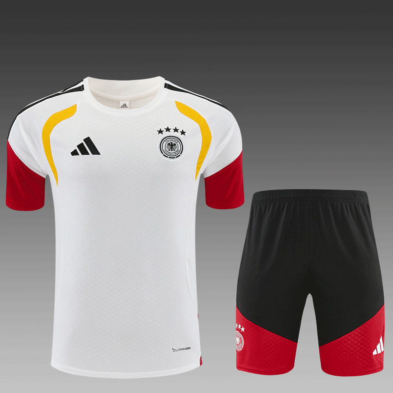 2026 27 Germany White Short Sleeve Football Tracksuit for Adults and Kids