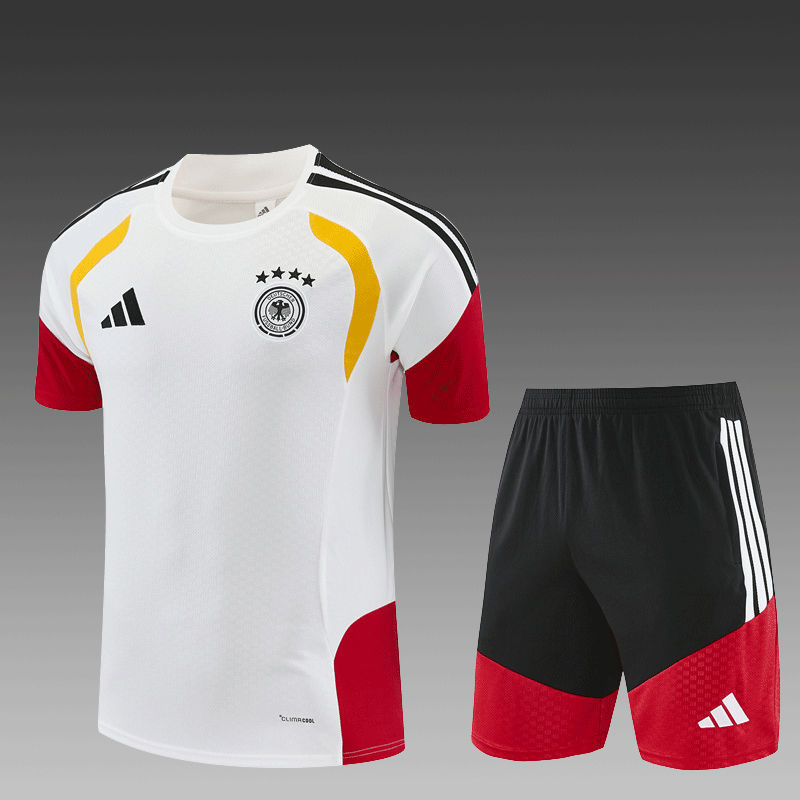 2026 27 Germany White Short Sleeve Football Tracksuit for Adults and Kids