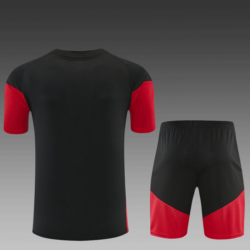 2026 27 Germany Black Short Sleeve Football Tracksuit for Adults and Kids