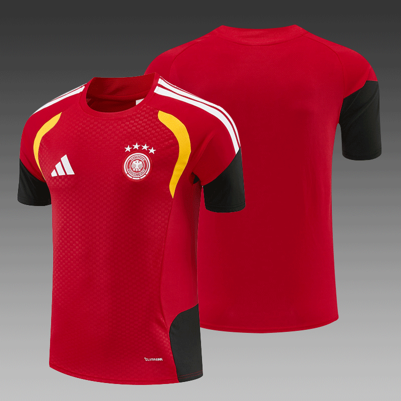 2026 27 Germany Red Short Sleeve Football Tracksuit for Adults and Kids