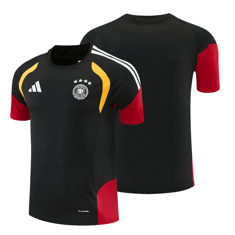 2026 27 Germany Black Short Sleeve Football Tracksuit for Adults and Kids