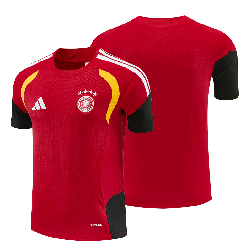 2026 27 Germany Red Short Sleeve Football Tracksuit for Adults and Kids
