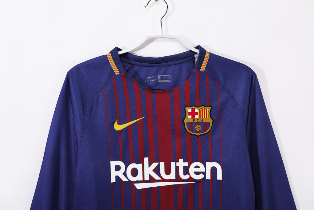 2017/18 season Barcelona home retro long sleeves
