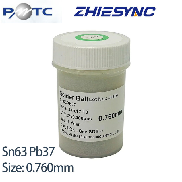 Leaded 250,000 PCS PMTC Solder Ball 0.76mm bga balls,solder ball,solderball,PMTC 0.76mm BGA Solder Balls for BGA Reballing Sn63Pb37,zhiesync.com