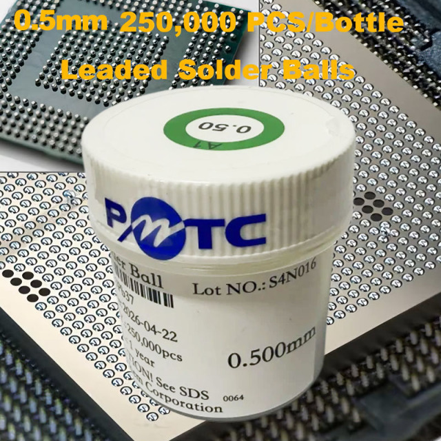 Leaded 250K/Bottle PMTC Solder Ball 0.5mm bga balls,solder ball,solderball for IC Chips PCB Welding Rework,PMTC 0.5mm BGA Solder Balls for BGA Reballing Sn63Pb37,zhiesync.com