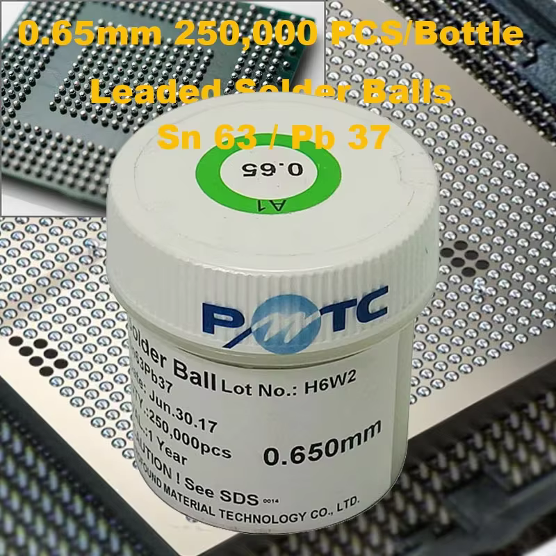 Leaded 250,000 PCS PMTC Solder Ball 0.65mm bga balls,solder ball,solderball,PMTC 0.65mm BGA Solder Balls for BGA Reballing Sn63Pb37,zhiesync.com