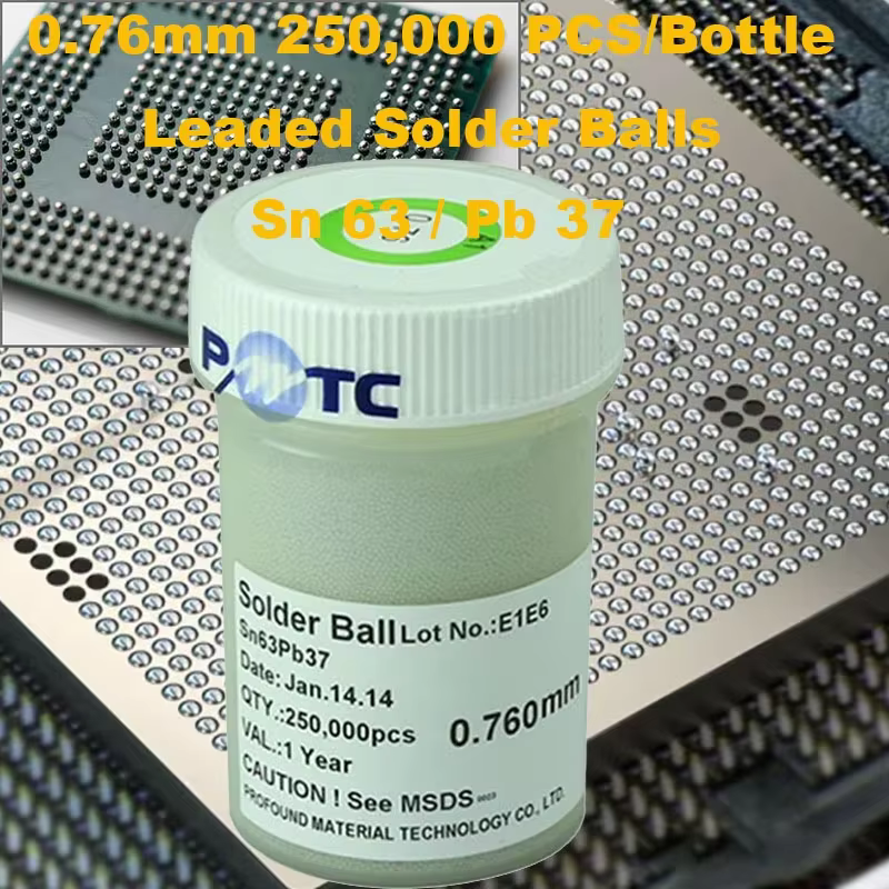 Leaded 250,000 PCS PMTC Solder Ball 0.76mm bga balls,solder ball,solderball,PMTC 0.76mm BGA Solder Balls for BGA Reballing Sn63Pb37,zhiesync.com