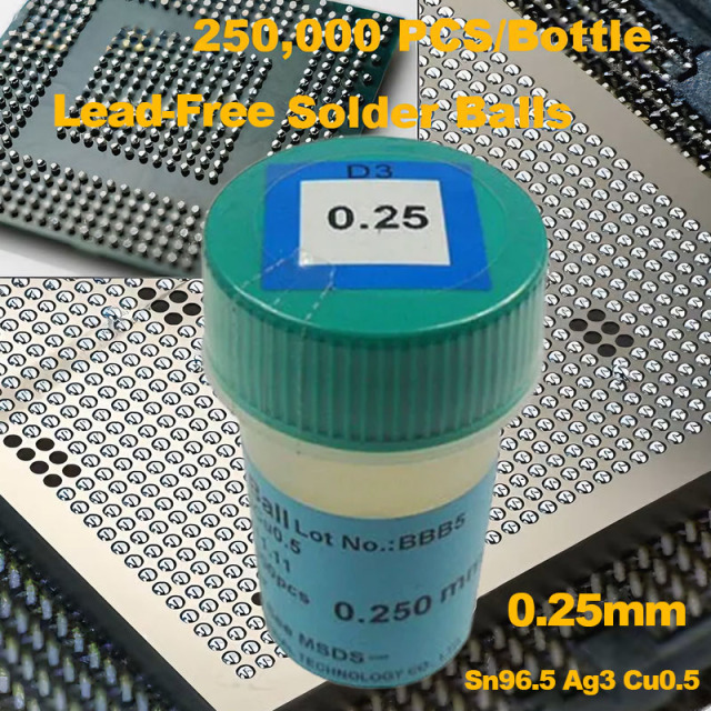 Lead-free 250K PCS PMTC 0.25mm Solder BGA Balls Solderball For BGA Reballing,bga balls,solder ball,solderball,zhiesync.com