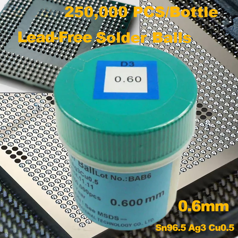 Lead-free 250K PCS PMTC 0.6mm Solder BGA Balls Solderball For BGA Reballing,bga balls,solder ball,solderball,zhiesync.com