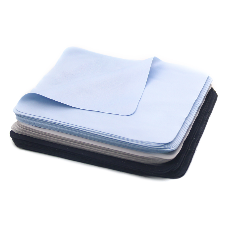 Custom Logo Brand Print Microfiber Glasses Black White Blue Gray Color Cleaning Cloth