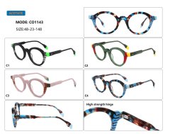 Patterned Retro Round Acetate Optical Frame CO1143
