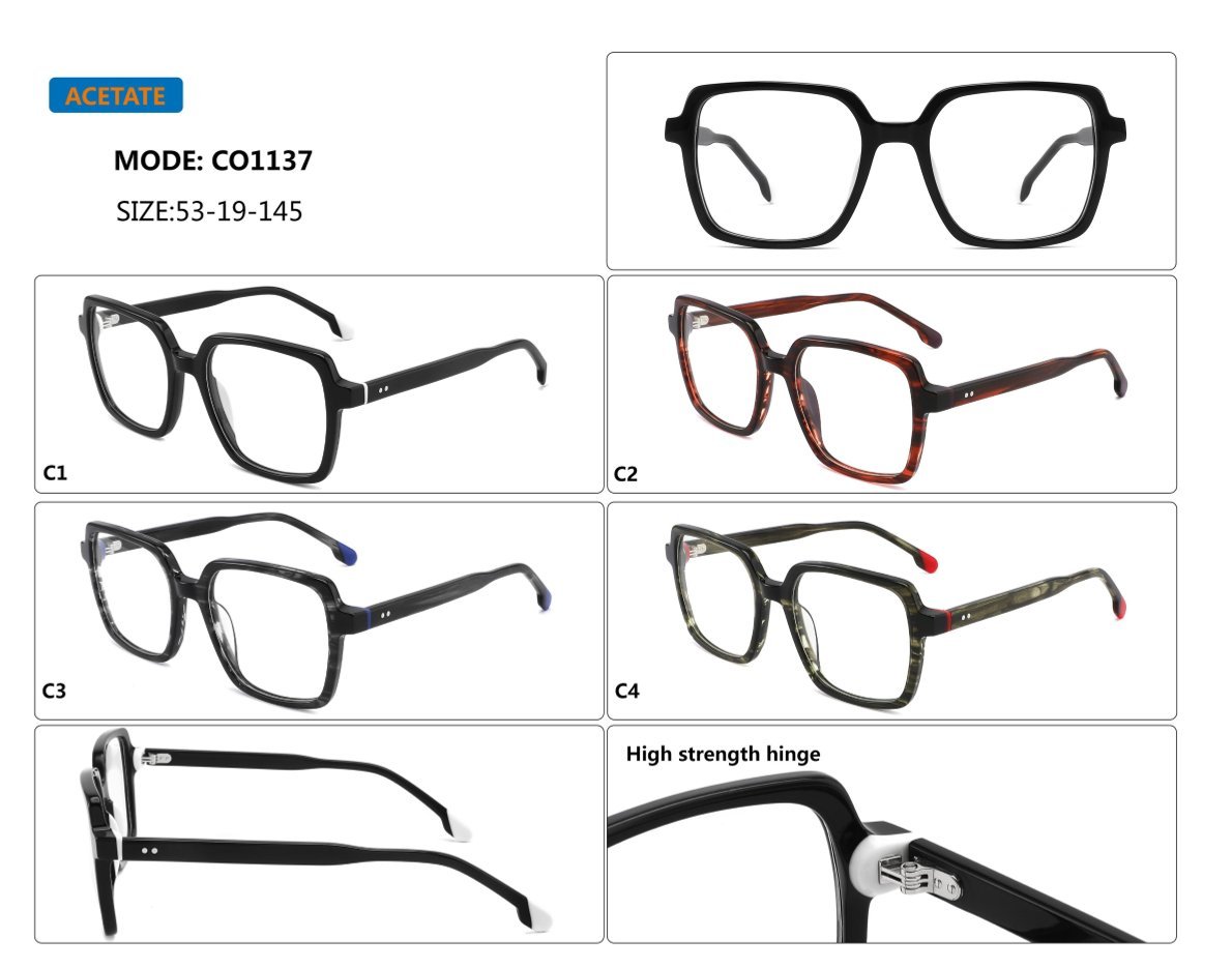 Bold Modern Square Acetate Optical Frame CO1137