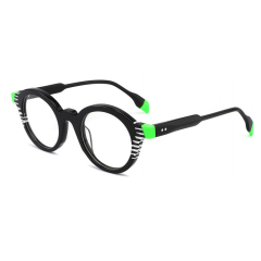 Patterned Retro Round Acetate Optical Frame CO1143