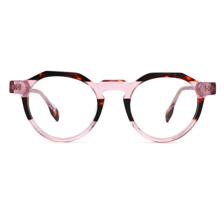 Pastel Color-Block Round Acetate Optical Frame CO1142