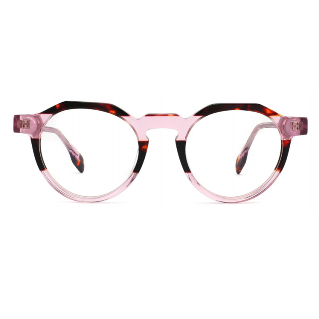 Pastel Color-Block Round Acetate Optical Frame CO1142