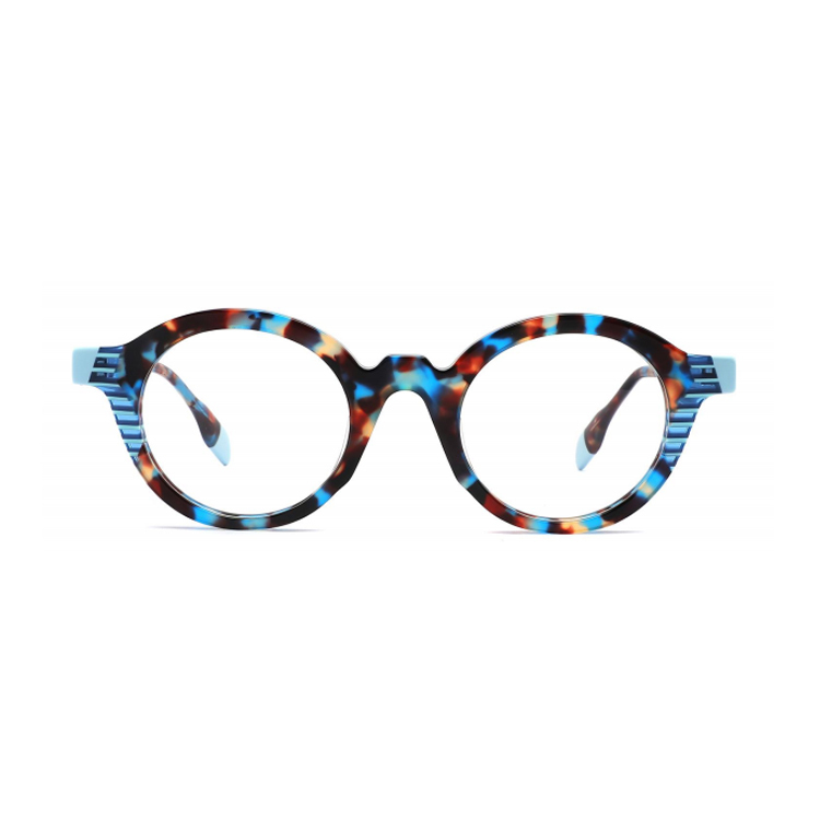 Patterned Retro Round Acetate Optical Frame CO1143