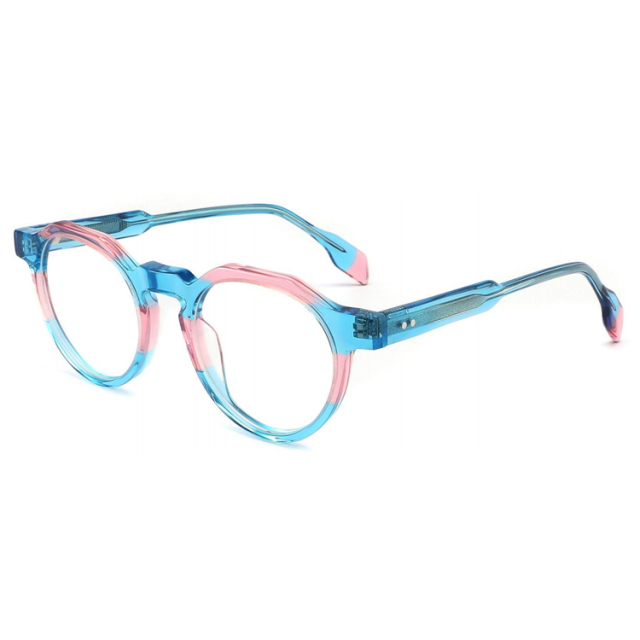 Pastel Color-Block Round Acetate Optical Frame CO1142