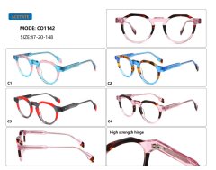 Pastel Color-Block Round Acetate Optical Frame CO1142