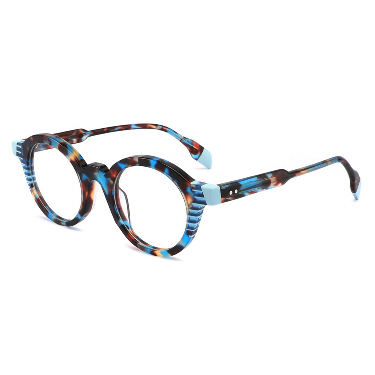 Patterned Retro Round Acetate Optical Frame CO1143